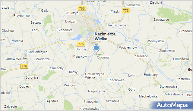 mapa Odonów, Odonów na mapie Targeo